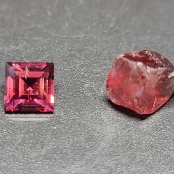 Baguette en rhodolite
